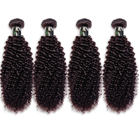 Maganda Rain, 100 % unbehandeltes menschliches Haar, krauses, lockiges Haar, 4 Bündel